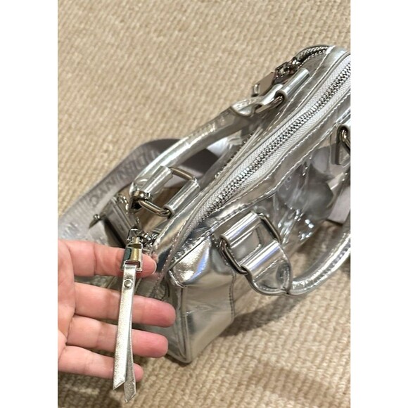 Madden NYC Clear & gray Stadium barrel bag Crossbody removable strap + handles - Picture 11 of 16